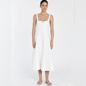 Dissh HARRIET WHITE LINEN MIDI DRESS